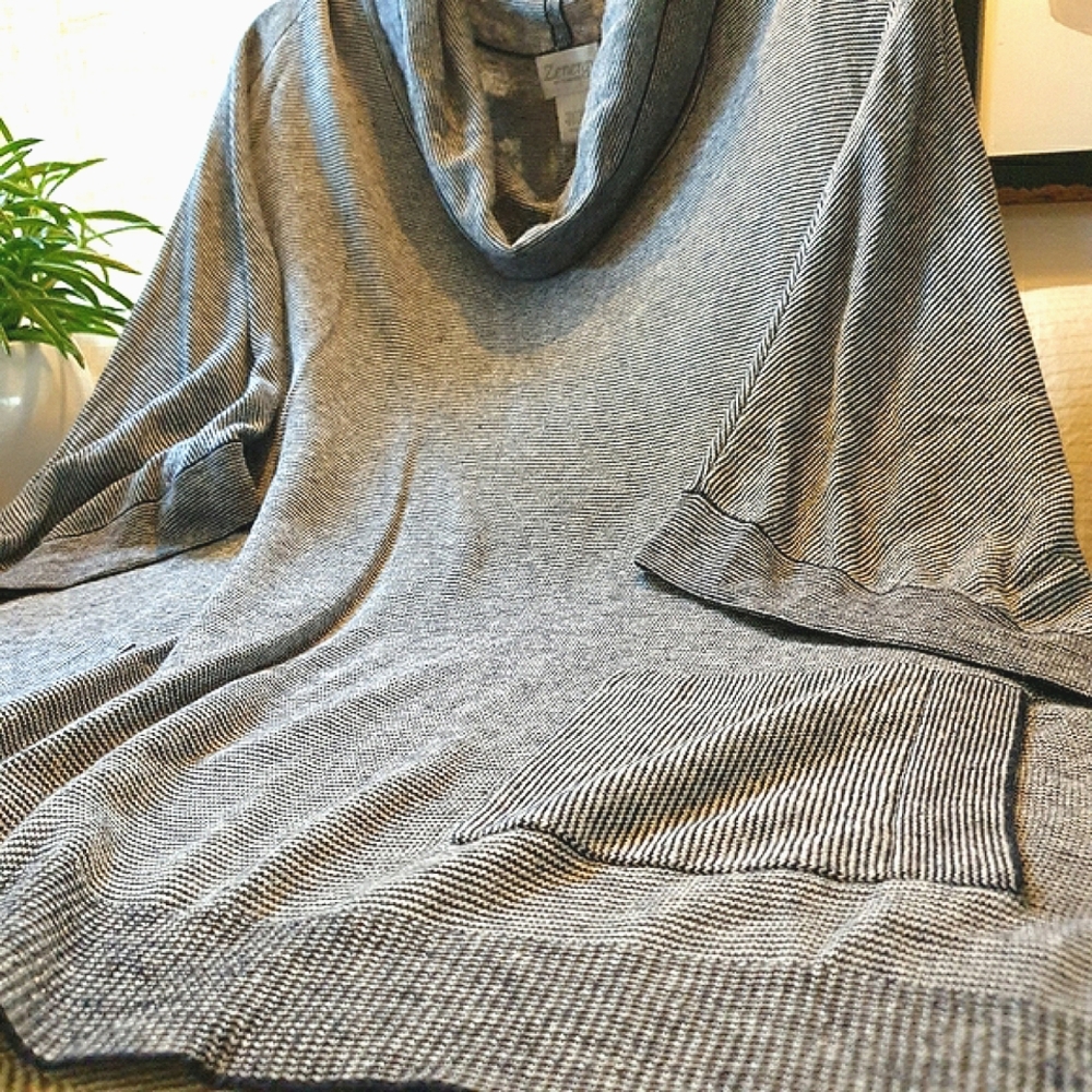 Chico's (2) Cotton Cowl Neck 12/LG. Pullover